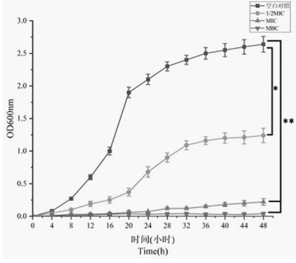 桑辛素對無乳鏈球菌生長曲線的影響